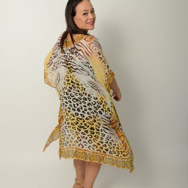 animal print kaftan dress
