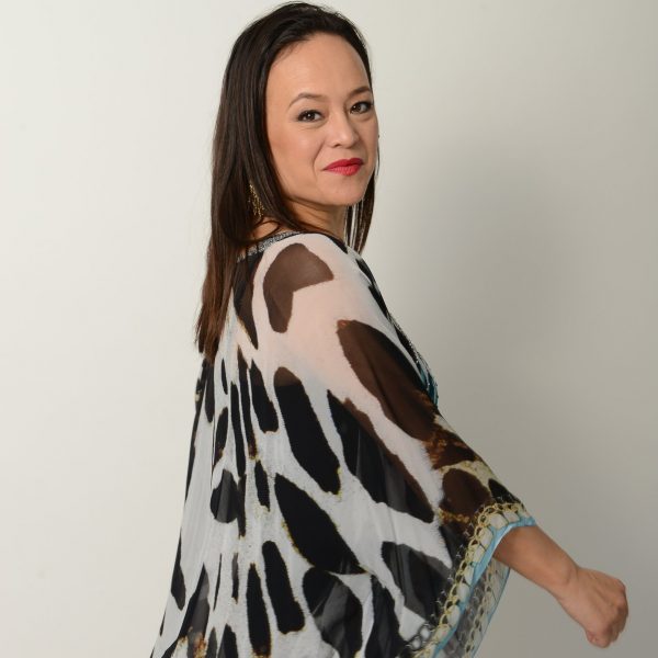 Animal print kaftan top