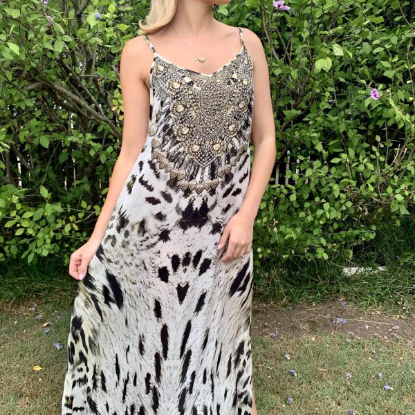 animal print maxi dress