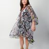 Butterfly print kaftan