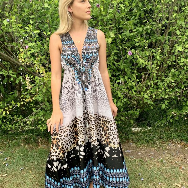 leopard print maxi dress