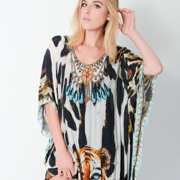 sachin and babi light blue dress Kaftaan Dress | Evening Wear | Printed Cotton Dress