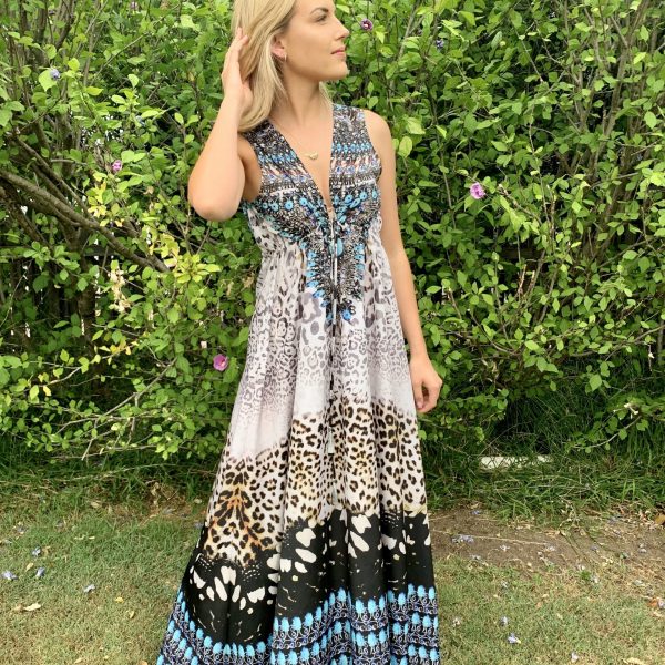 snow leopard print dress