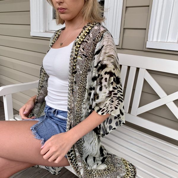 Snow leopard print cape