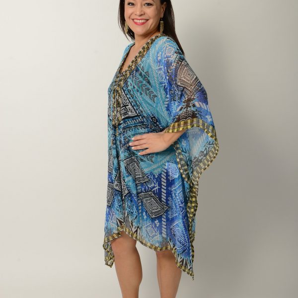 Turquoise kaftan dress