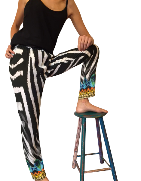 zebra pattern pants